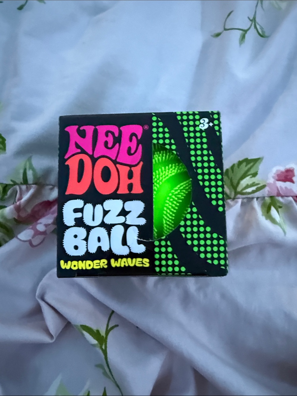 Authentic NeeDoh Fuzz Ball Wonder Waves - Neon Green Kids Toy